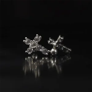 Aretes Plata Cruz