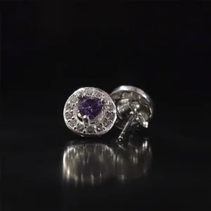 Aretes Corazon Morado